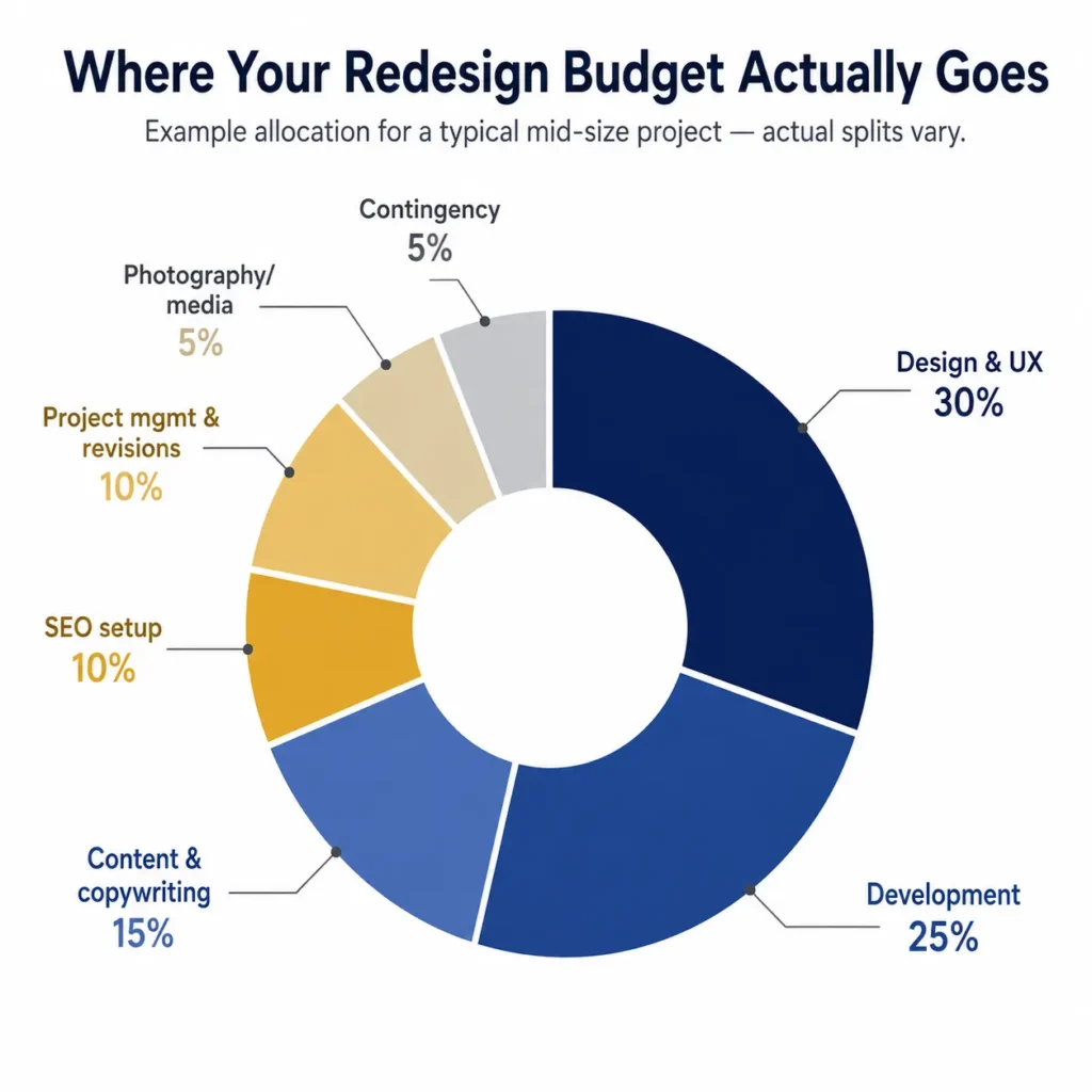 Comparison of lower-cost and higher-cost website redesigns