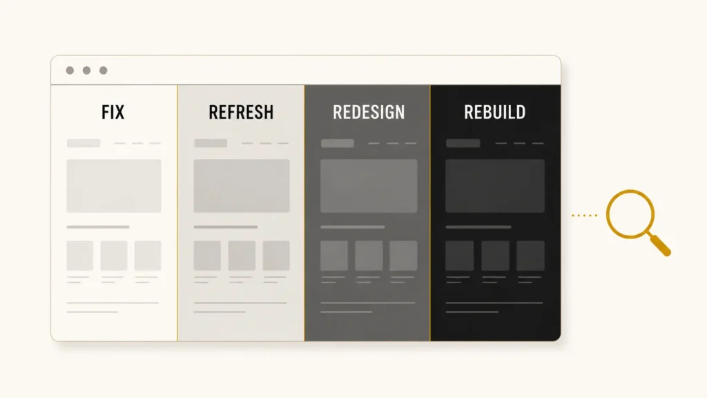 Should I redesign my website? Fix, refresh, redesign or rebuild decision guide